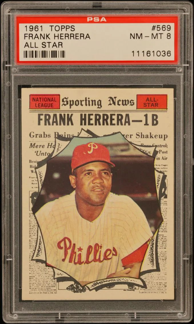 1961 #569 Frank Herrera PSA 8 Topps