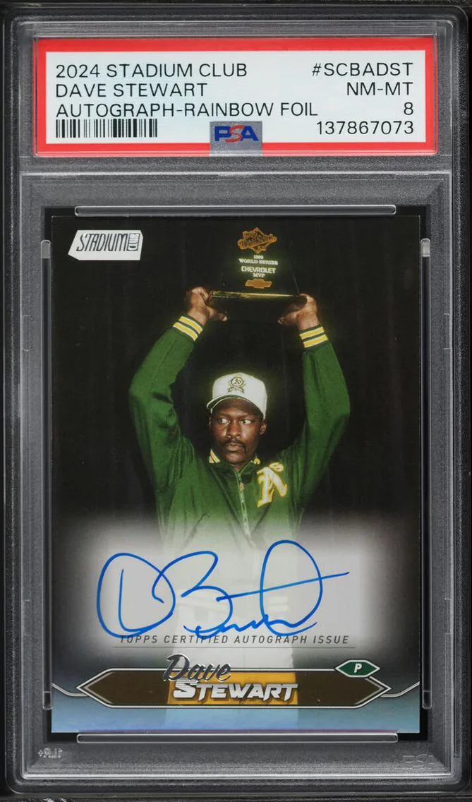 2024 Stadium Club Rainbow Foil Dave Stewart AUTO /10 #SCBADST PSA 8 NM-MT