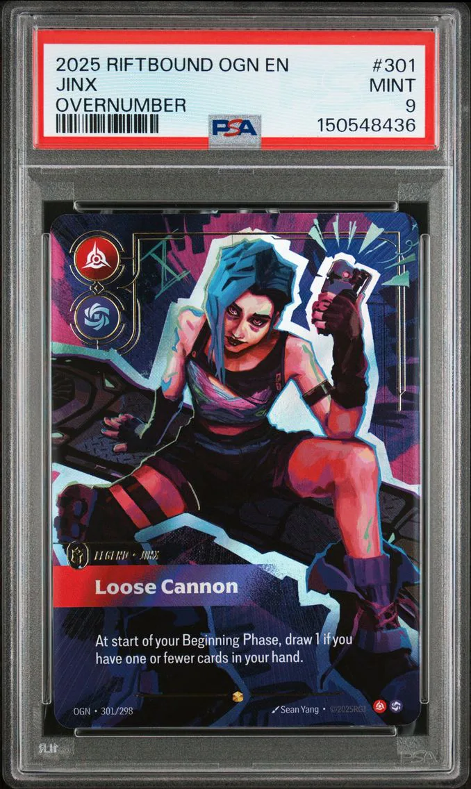 2025 #301 Jinx - Loose Cannon PSA 9 Riftbound: League of Legends Ogn-Origins