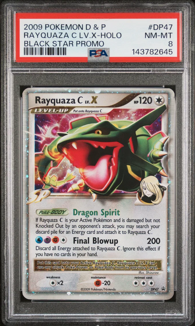 2009 #DP47 Rayquaza C LV.X-Holo PSA 8 Diamond & Pearl Black Star Promo