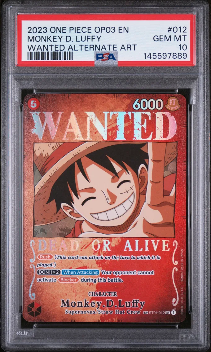 2023 #012 Monkey D. Luffy PSA 10 One Piece OP03-Pillars of Strength