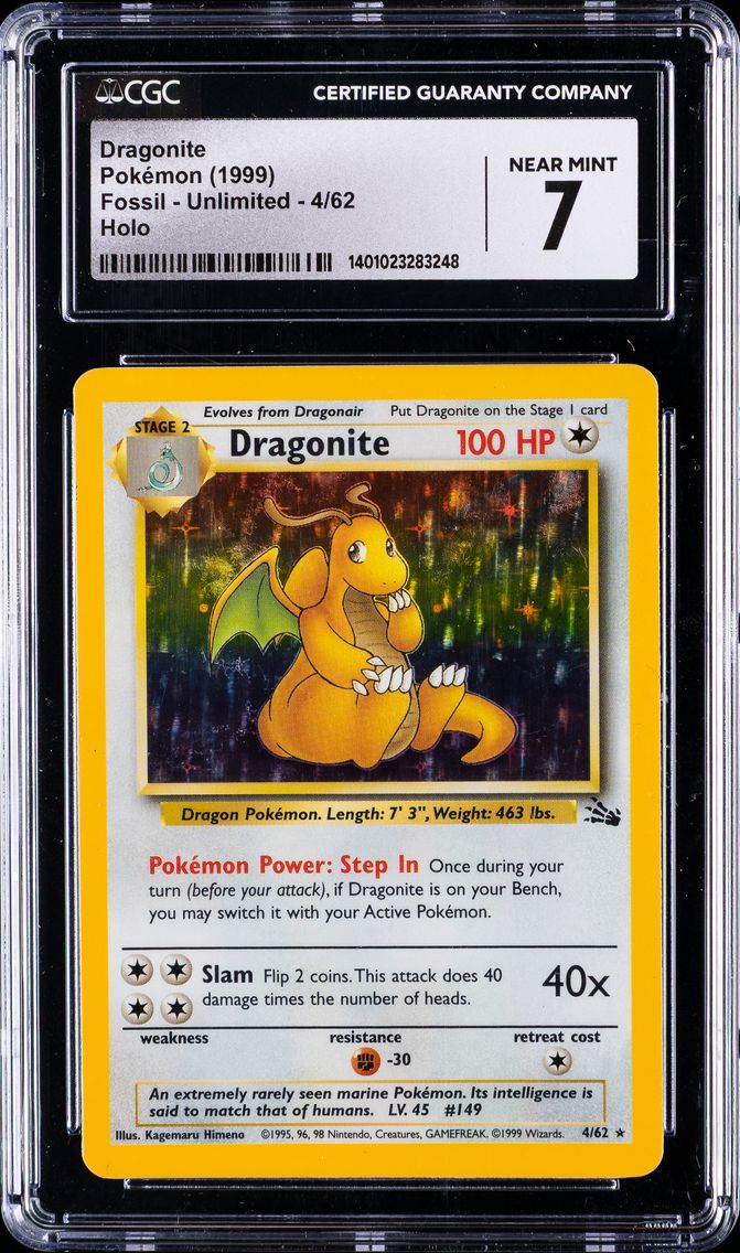 1999 #4 Dragonite-Holo CGC 7 Fossil Pokemon