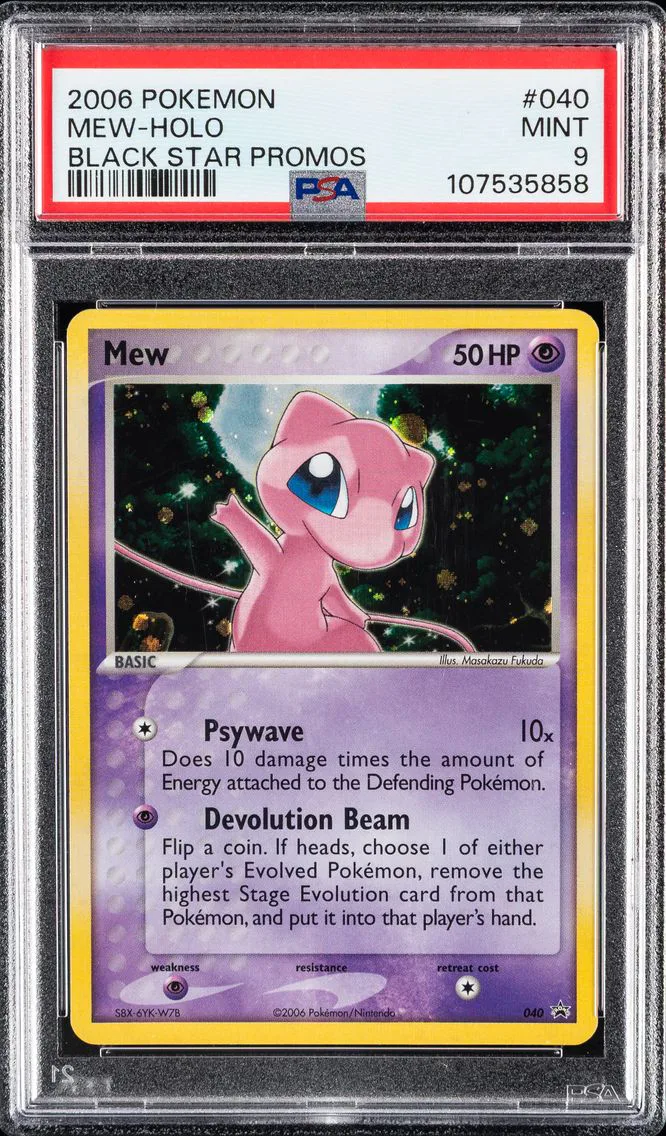 2006 #040 MEW-HOLO PSA 9 POKEMON BLACK STAR PROMOS