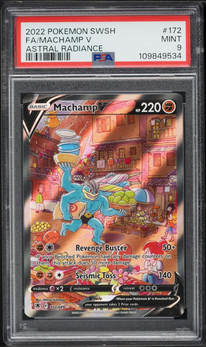 2022 #172 Full Art/Machamp V PSA 9 Sword & Shield Astral Radiance Pokemon