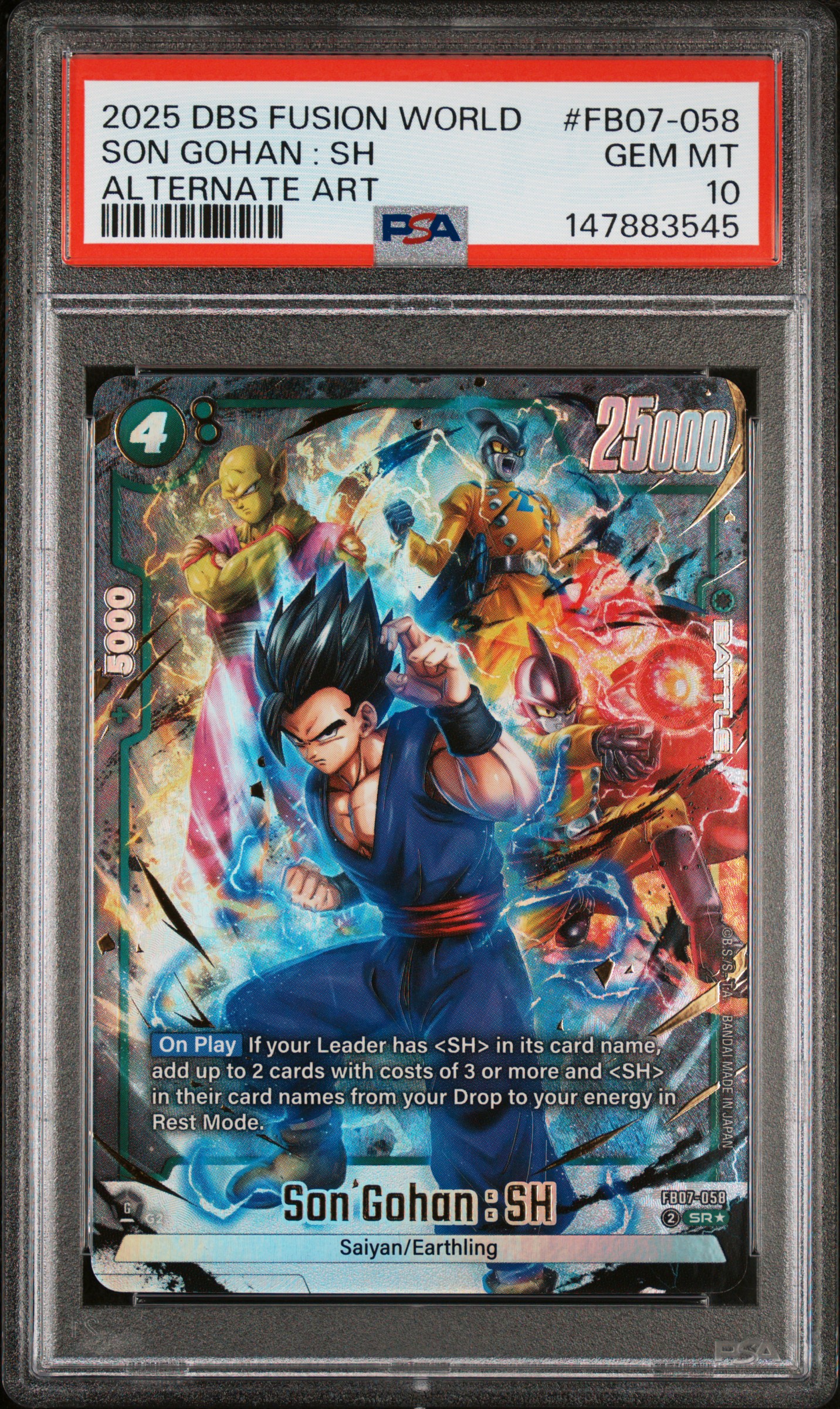 2025 #Fb07-058 Son Gohan : Sh PSA 10 Dragon Ball Super Card Game Fusion World Wish For Shenron