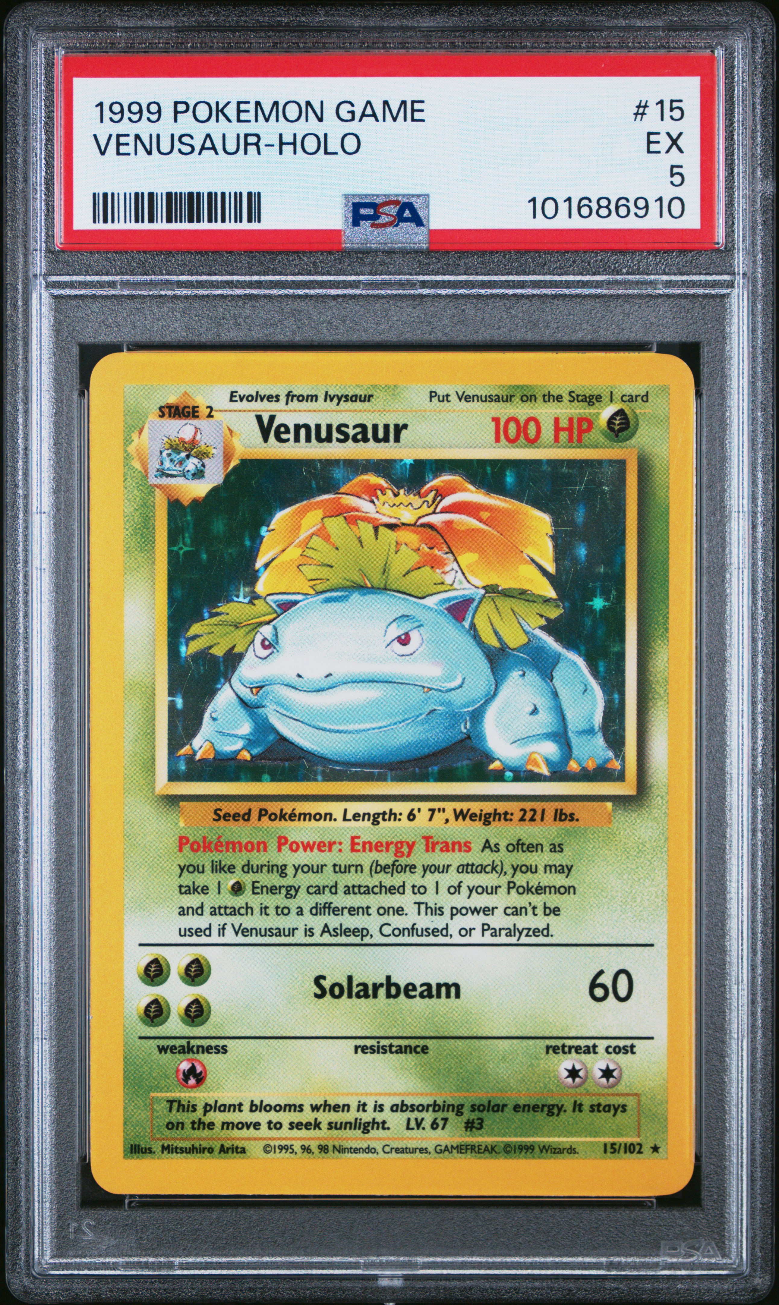 1999 #15 Venusaur-Holo PSA 5 Game