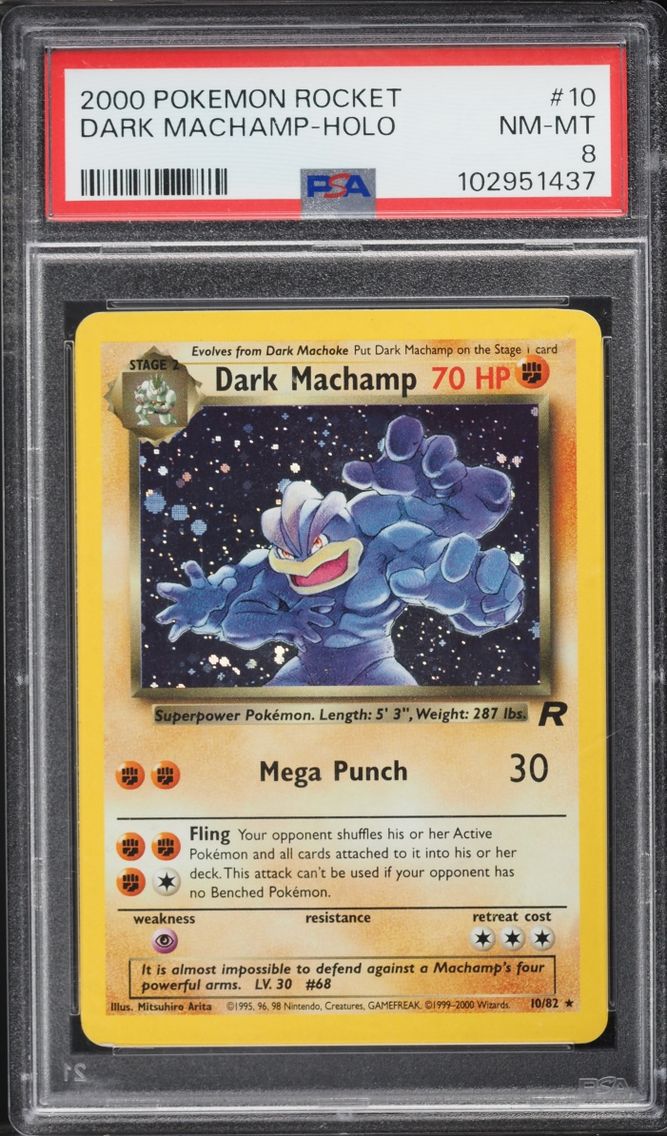 2000 #10 Team Rocket Holo Dark Machamp NM-MT PSA 8 Pokemon