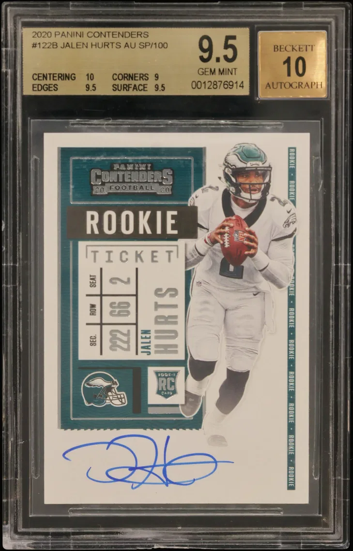2020 #122B Jalen Hurts AU SP/100* BGS 9.5 Panini Contenders