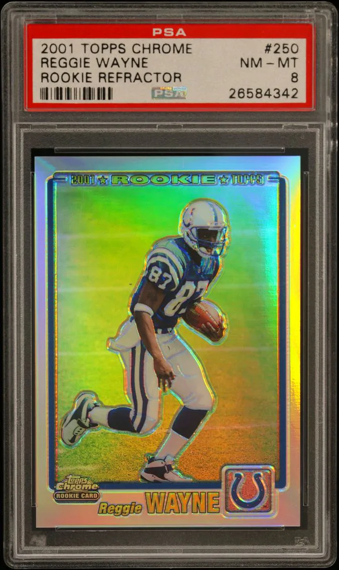 2001 #250 Reggie Wayne PSA 8 Topps Chrome