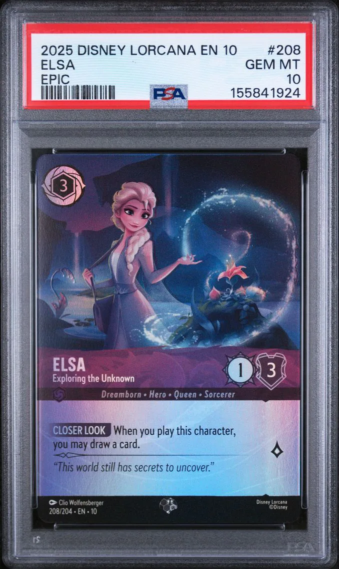 2025 #208 Elsa - Exploring the Unknown PSA 10 Disney Lorcana EN 10-Whispers in the Well