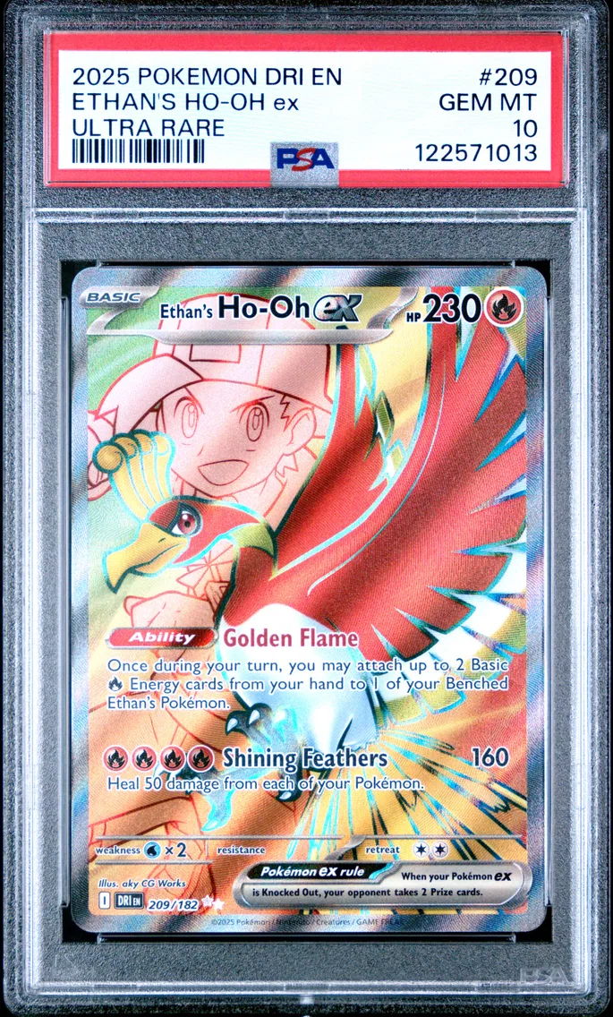 2025 Pokemon Dri EN-Destined Rivals Ethan's HO-Oh EX Dri EN-Destined Rivals #209 PSA 10