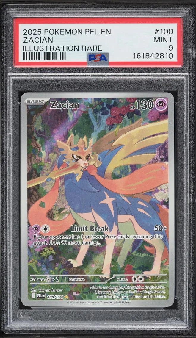 2025 #100 Mega Evolution Phantasmal Flames IR Zacian MINT PSA 9 Pokemon