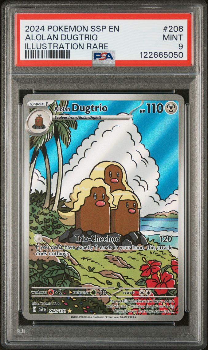 2024 #208 Alolan Dugtrio PSA 9 S
