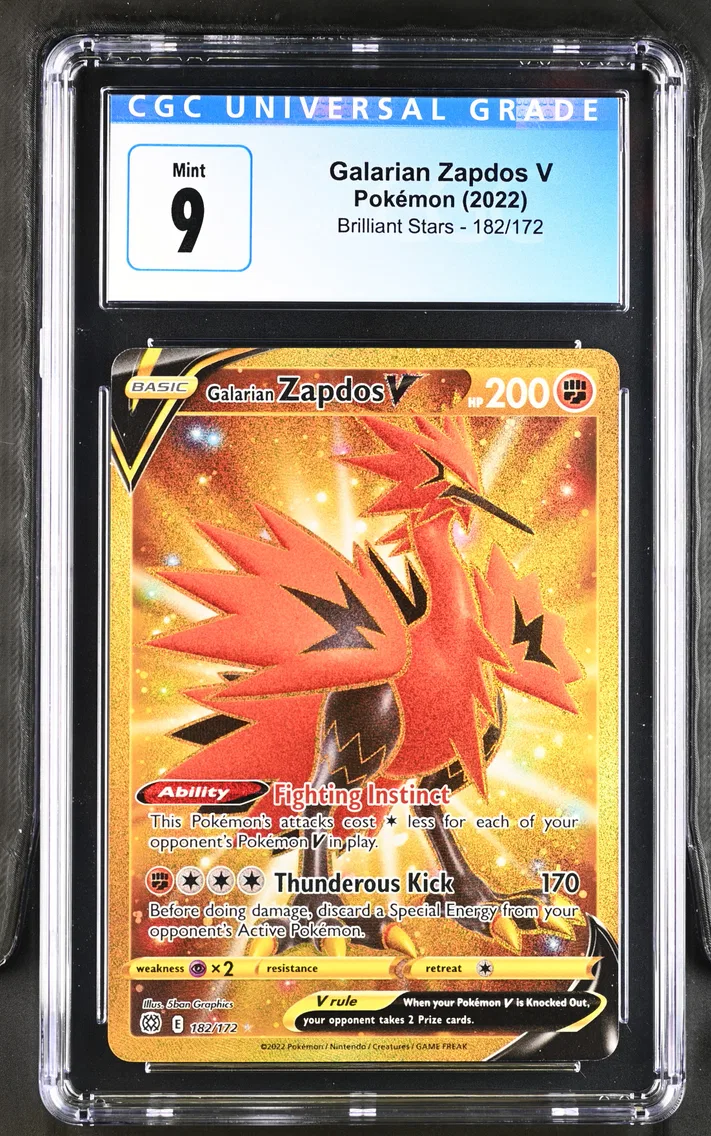 2022 #182 Galarian Zapdos V CGC 9 Brilliant Stars - English