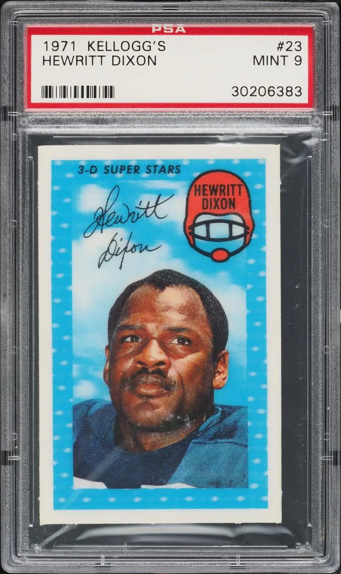 1971 #23 Hewritt Dixon PSA 9 Kellogg's Football