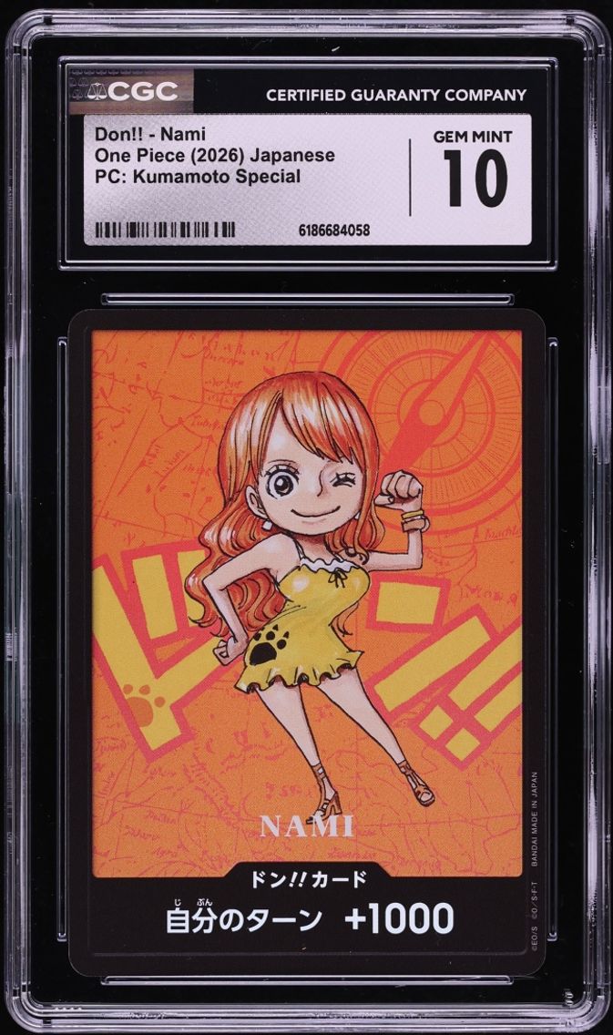 2026 Nami CGC 10 One Piece Japanese Premium Collection Kumamoto Special Don!!