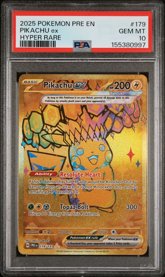 2025 #179 Pikachu EX PSA 10 Pre EN-Prismatic Evolutions