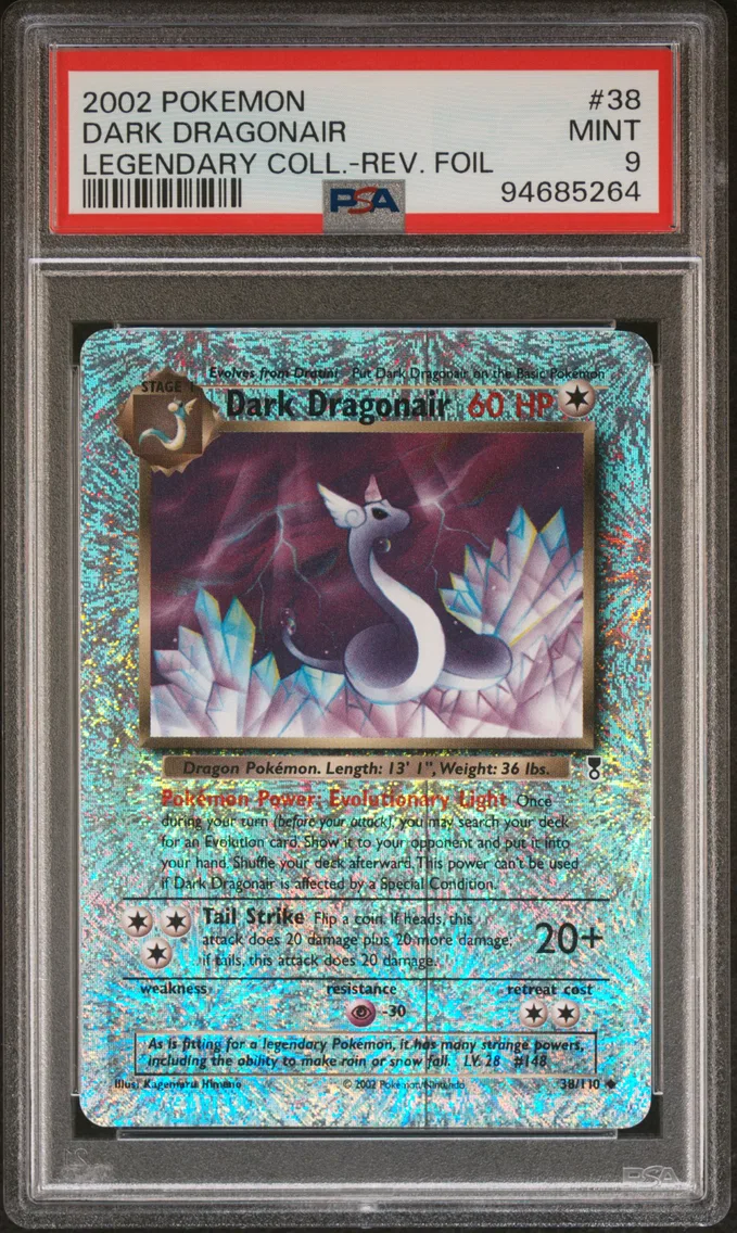 2002 #38 Dark Dragonair-Reverse Foil PSA 9 Legendary Collection