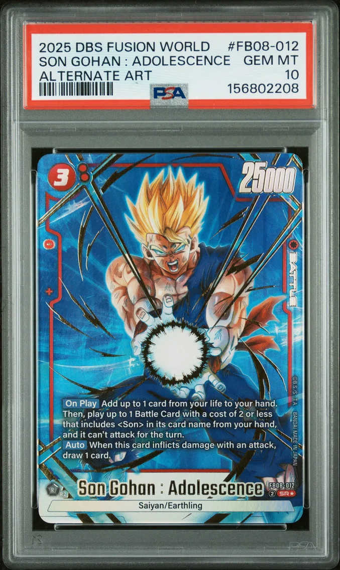 2025 #FB08-012 Son Gohan : Adolescence PSA 10 Dragon Ball Super Card Game Fusion World Saiyan's Pride