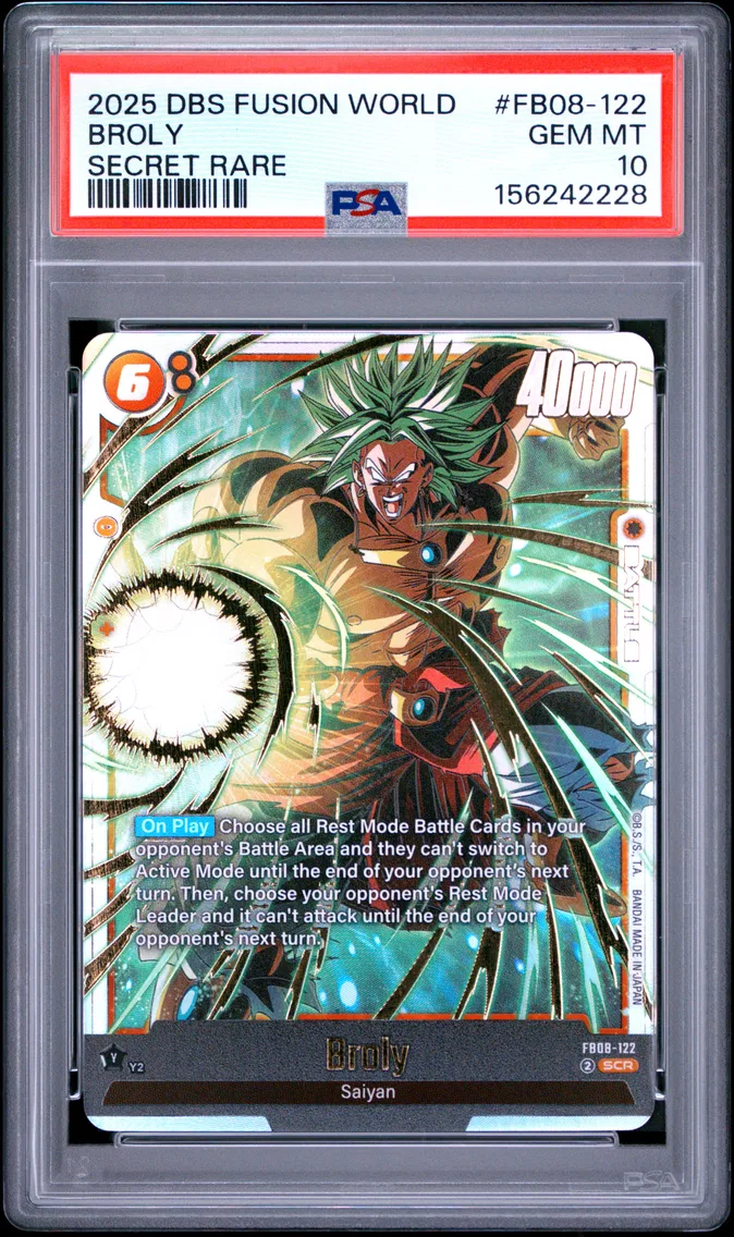2025 #FB08-122 Broly PSA 10 Dragon Ball Super Card Game Fusion World Saiyan's Pride