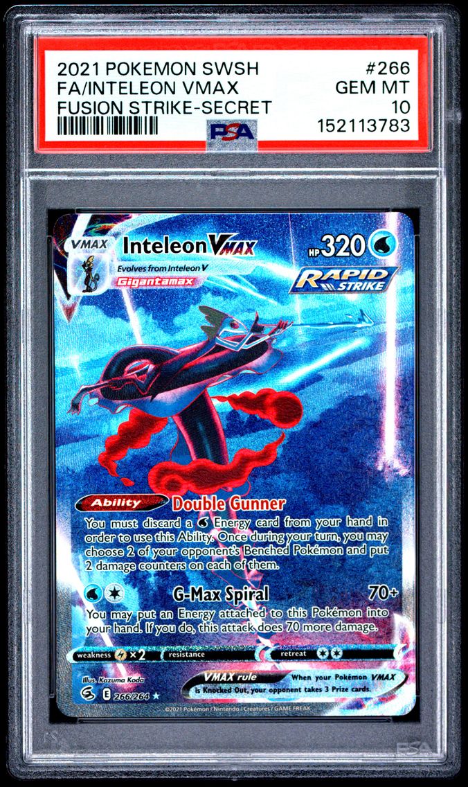 2021 #266 Full Art/Inteleon Vmax PSA 10 Sword & Shield Fusion Strike
