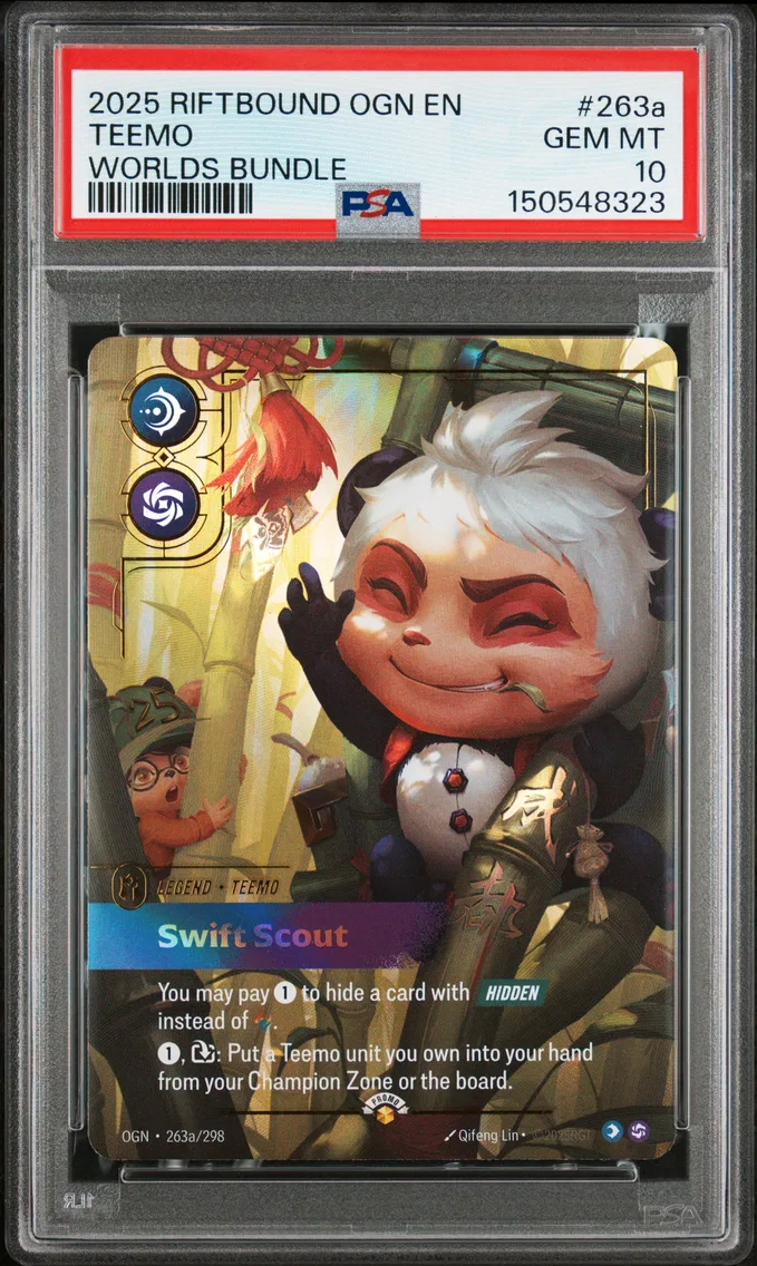 2025 #263a Teemo - Swift Scout PSA 10 Riftbound: League of Legends Ogn-Origins