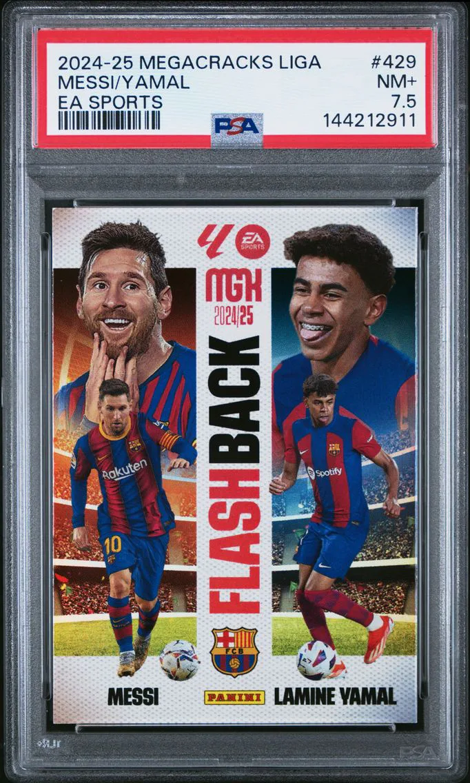 2024 #429 Lamine Yamal/Lionel Messi PSA 7.5 Panini Megacracks Mgk Laliga EA Sports