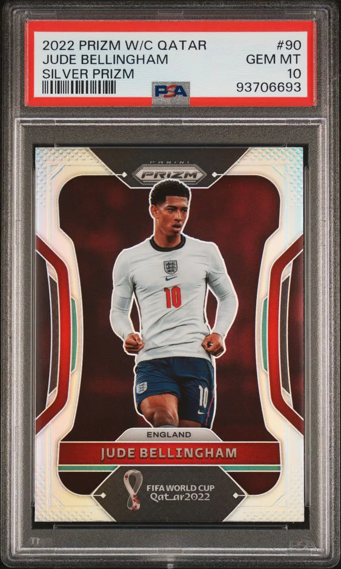 2022 #90 Jude Bellingham PSA 10 Silver Prizm Panini Prizm World Cup Qatar Soccer