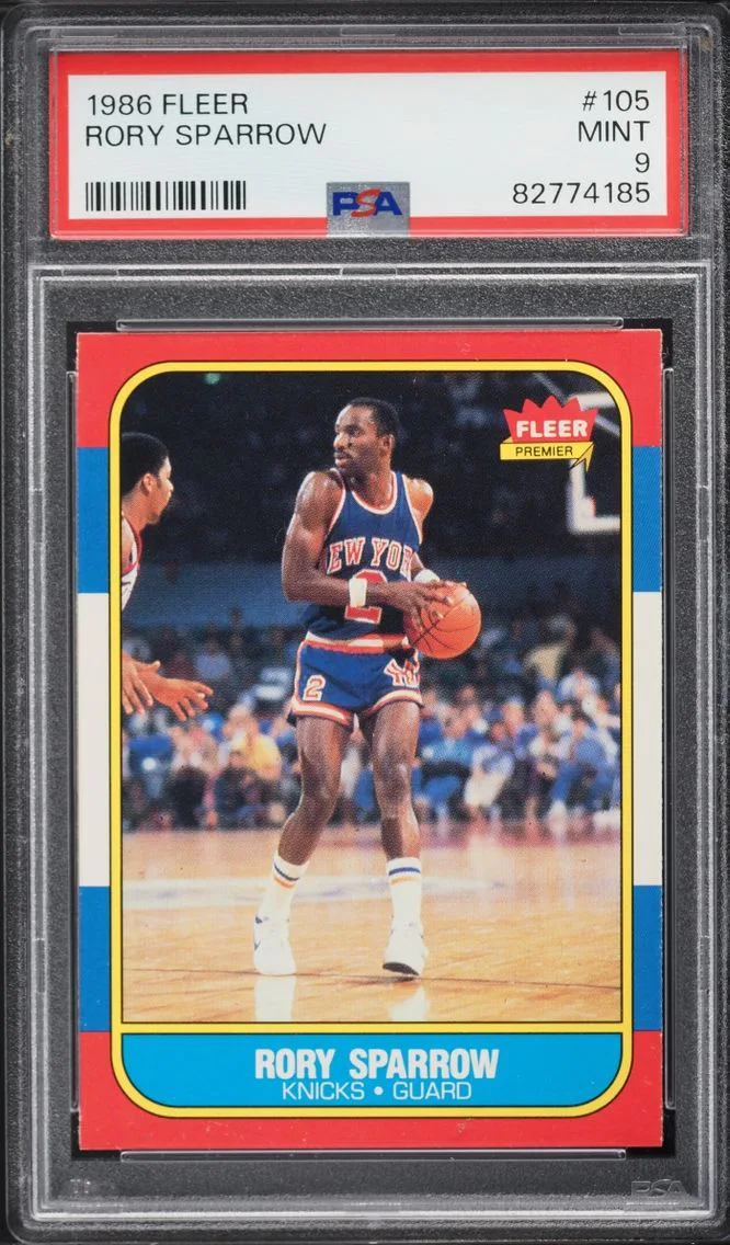 1986 Fleer Basketball Rory Sparrow #105 PSA 9 MINT
