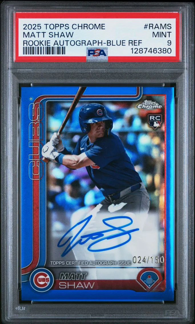 2025 #RAMS Matt Shaw PSA 9 Topps Chrome Rookie Autographs
