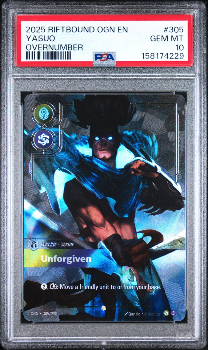 2025 #305 Yasuo - Unforgiven PSA 10 Riftbound: League of Legends Ogn-Origins