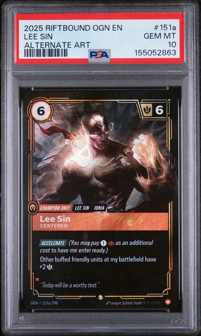 2025 #151a Lee Sin - Centered PSA 10 Riftbound: League of Legends Ogn-Origins