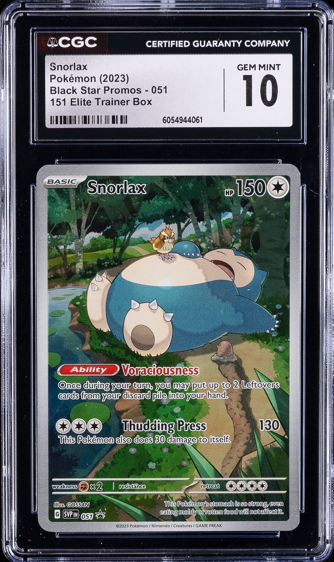 2023 #051 Snorlax CGC 10 Svp EN-SV Black Star Promo Pokemon