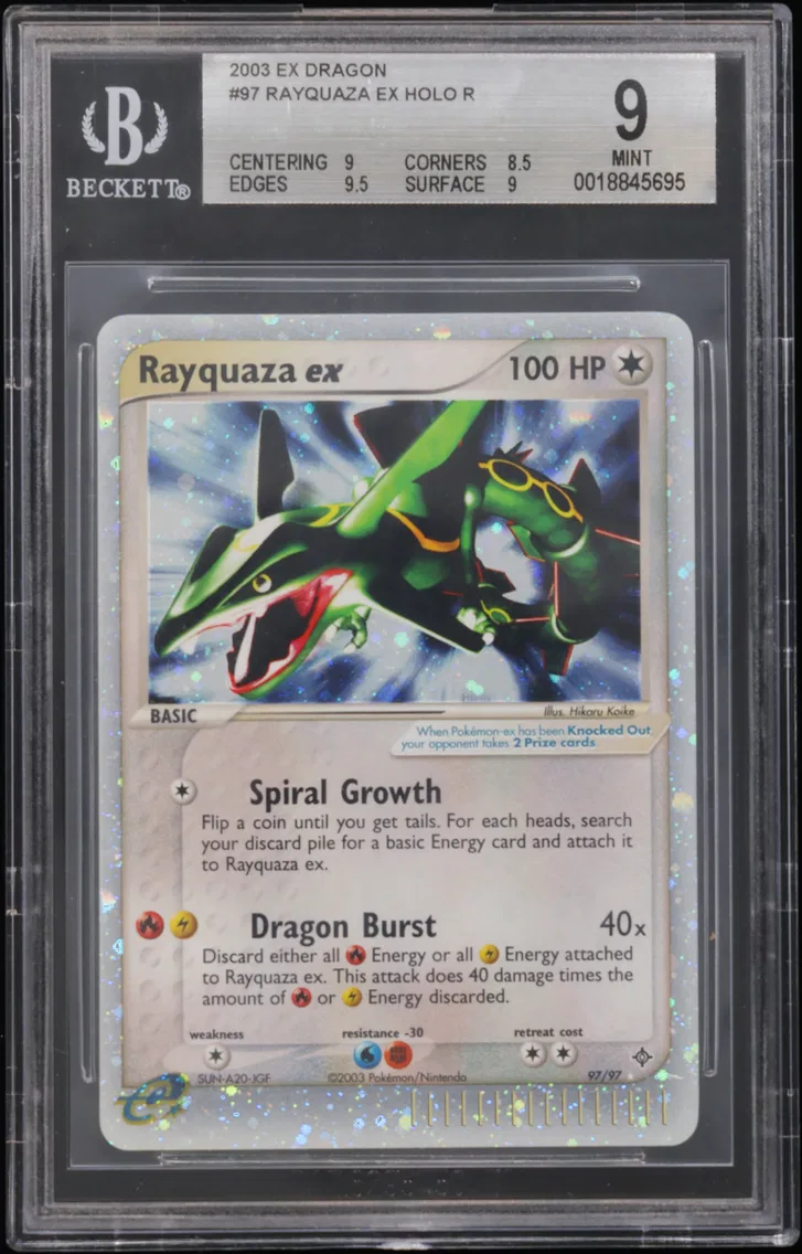 2003 #97 Rayquaza EX HOLO R BGS 9 EX Dragon