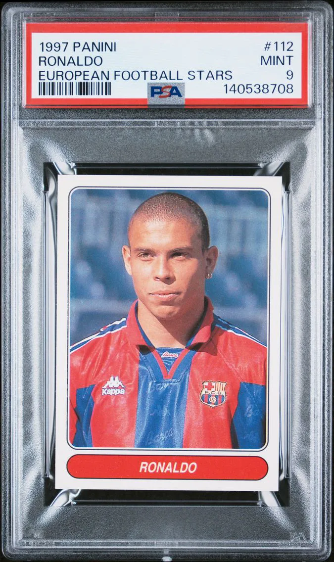 1997 #112 Ronaldo PSA 9 Panini European Football Stars