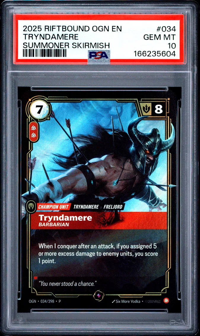 2025 #034 Tryndamere - Barbarian PSA 10 Riftbound: League of Legends Ogn-Origins