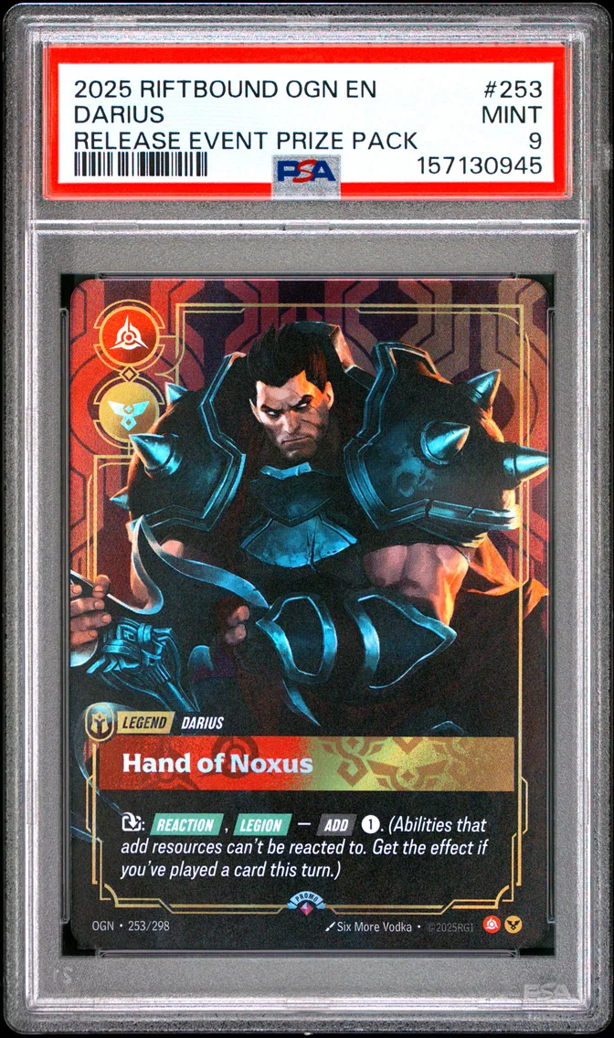 2025 #253 Darius - Hand of Noxus PSA 9 Riftbound: League of Legends Ogn-Origins