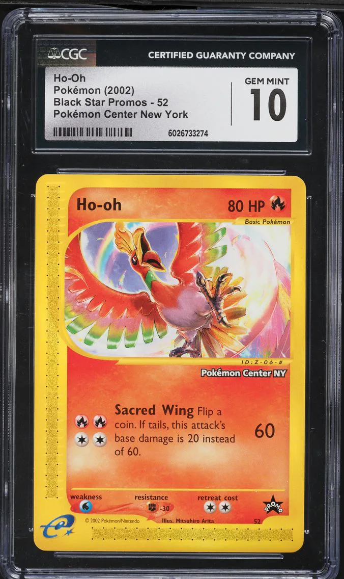 1999 #52 Ho-Oh CGC 10 Black Star Promos - WotC - English Pokemon