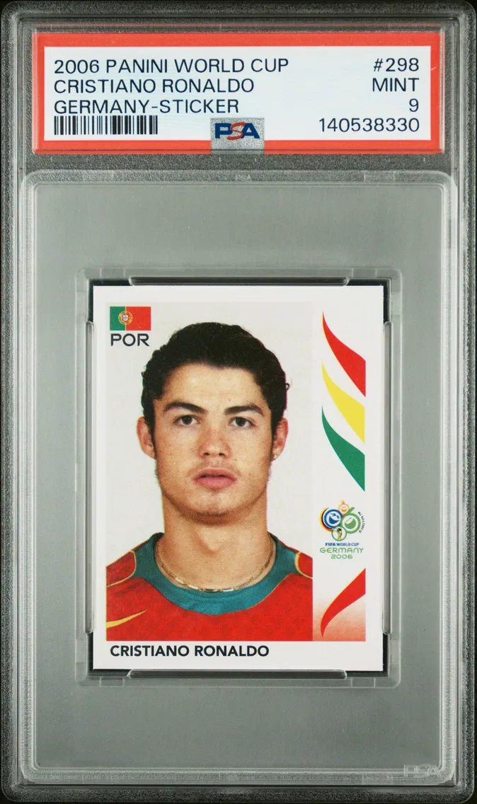 2006 #298 Cristiano Ronaldo PSA 9 Panini World Cup Germany Sticker