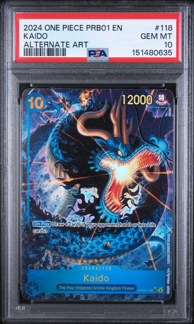 2024 #118 Kaido PSA 10 One Piece PRB01-Premium Booster -One Piece Card the Best-
