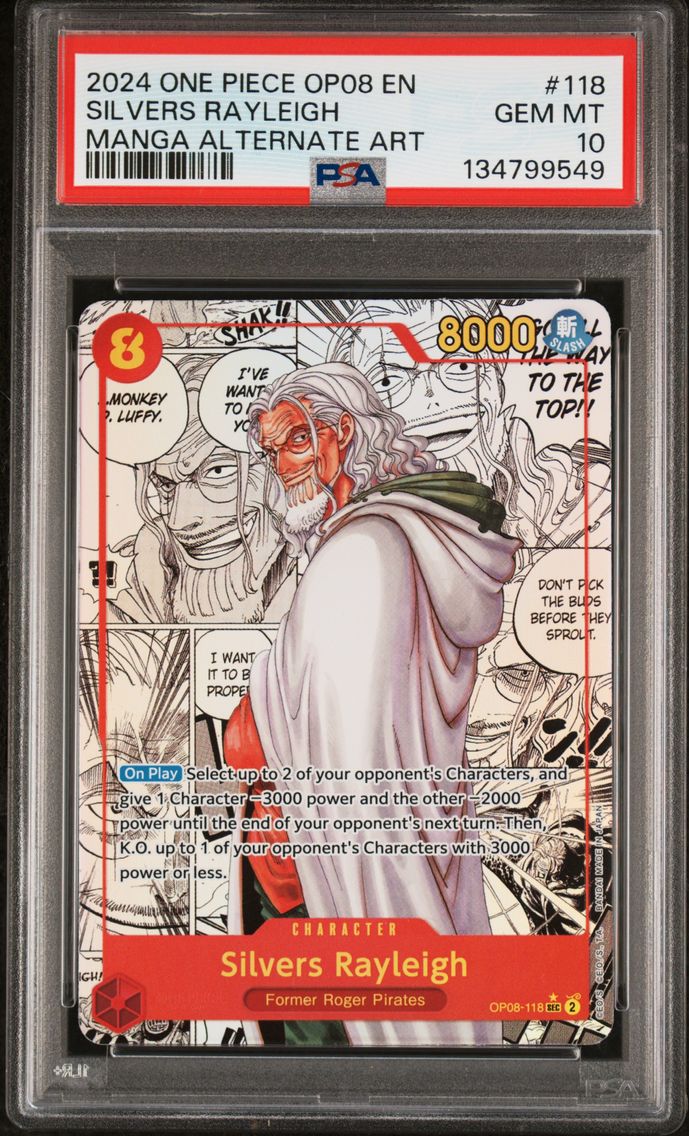2024 #118 Silvers Rayleigh PSA 10 OP08-Two Legends One Piece