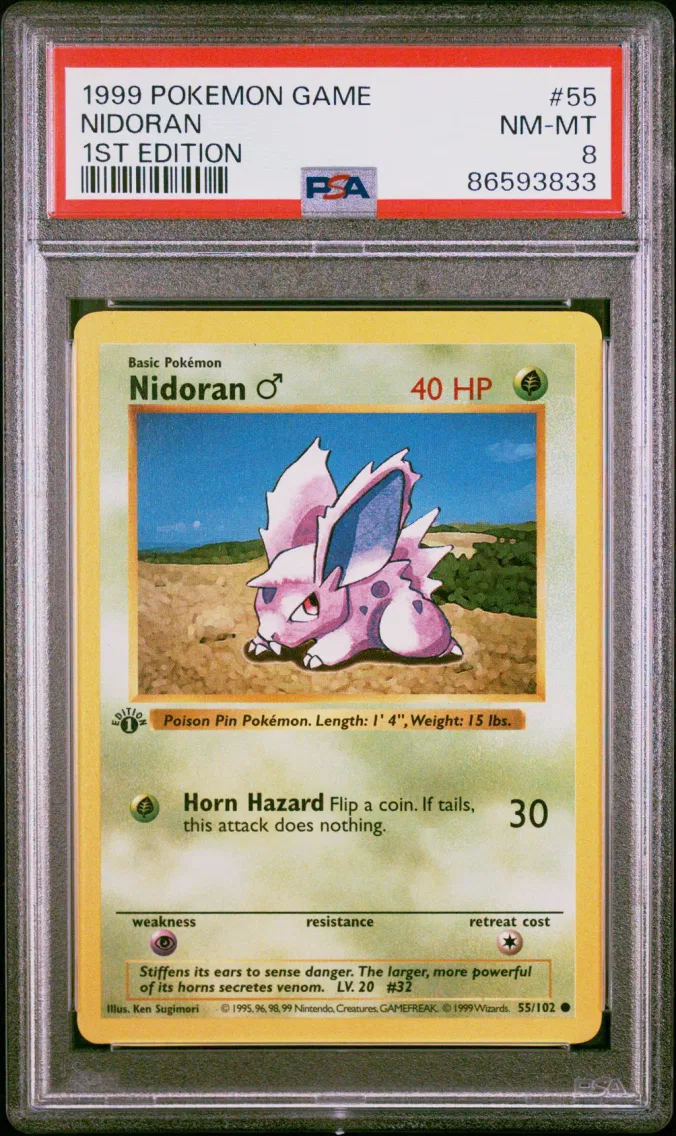 1999 #55 Nidoran 1st Edition PSA 8 Game