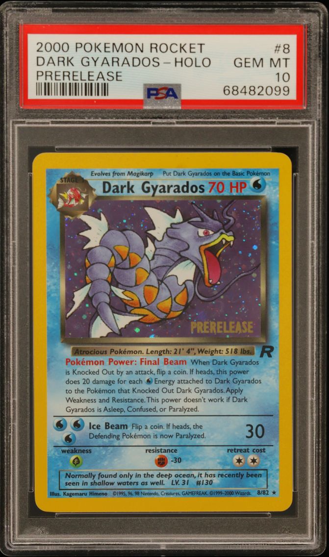 2000 #8 Dark Gyarados-Holo PSA 10 Rocket