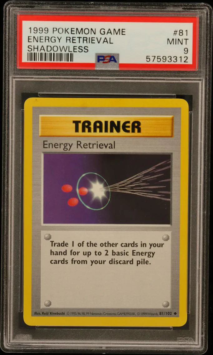 1999 Pokemon Game Energy Retrieval Shadowless Game #81 PSA 9