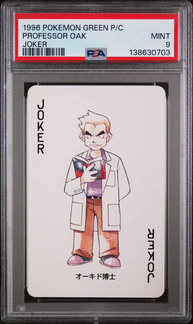 1996 #NA Professor Oak PSA 9 Green Version Playing Cards