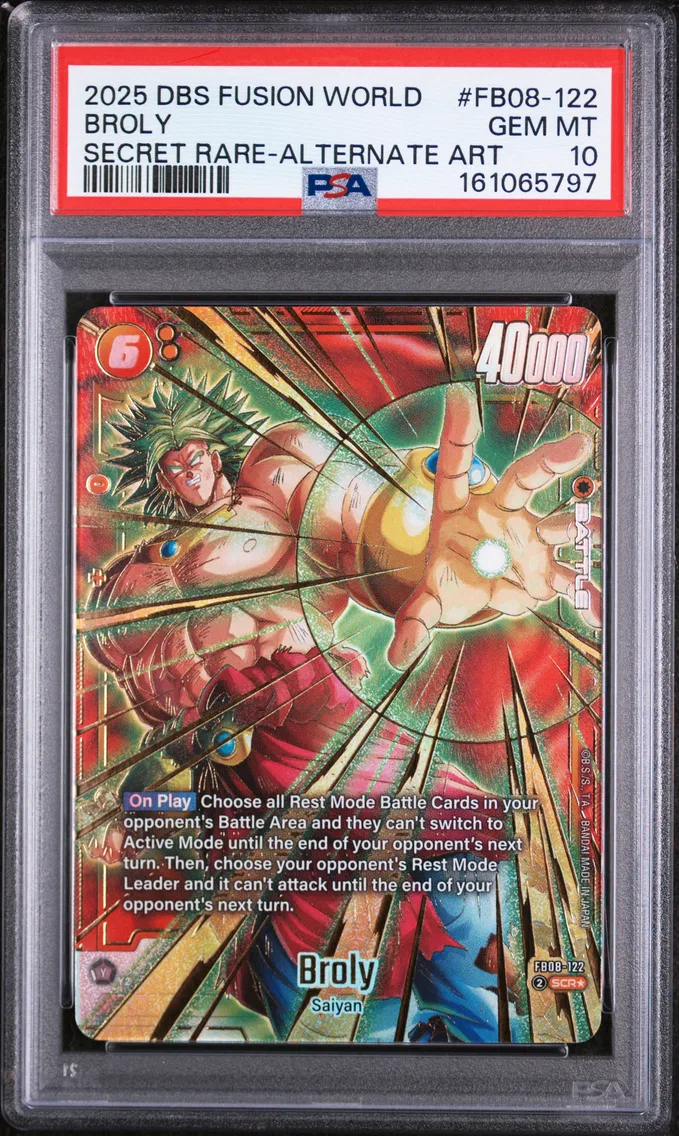 2025 #FB08-122 Broly PSA 10 Dragon Ball Super Card Game Fusion World Saiyan's Pride