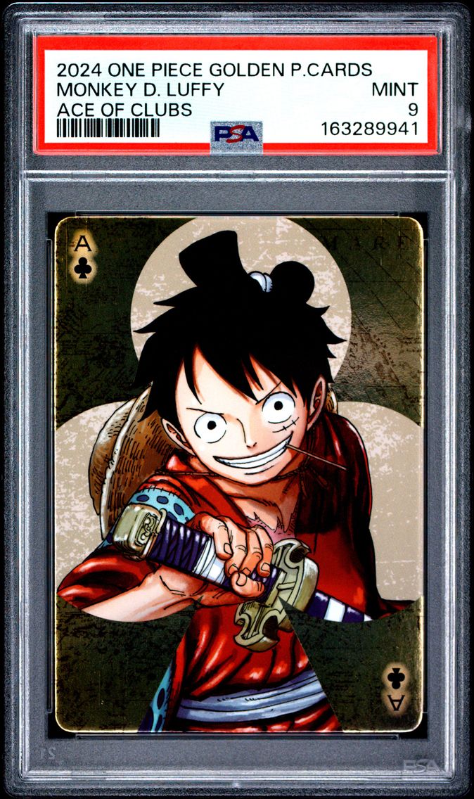 2024 #NA Monkey D. Luffy PSA 9 One Piece Golden Playing Cards the Straw Hat Crew