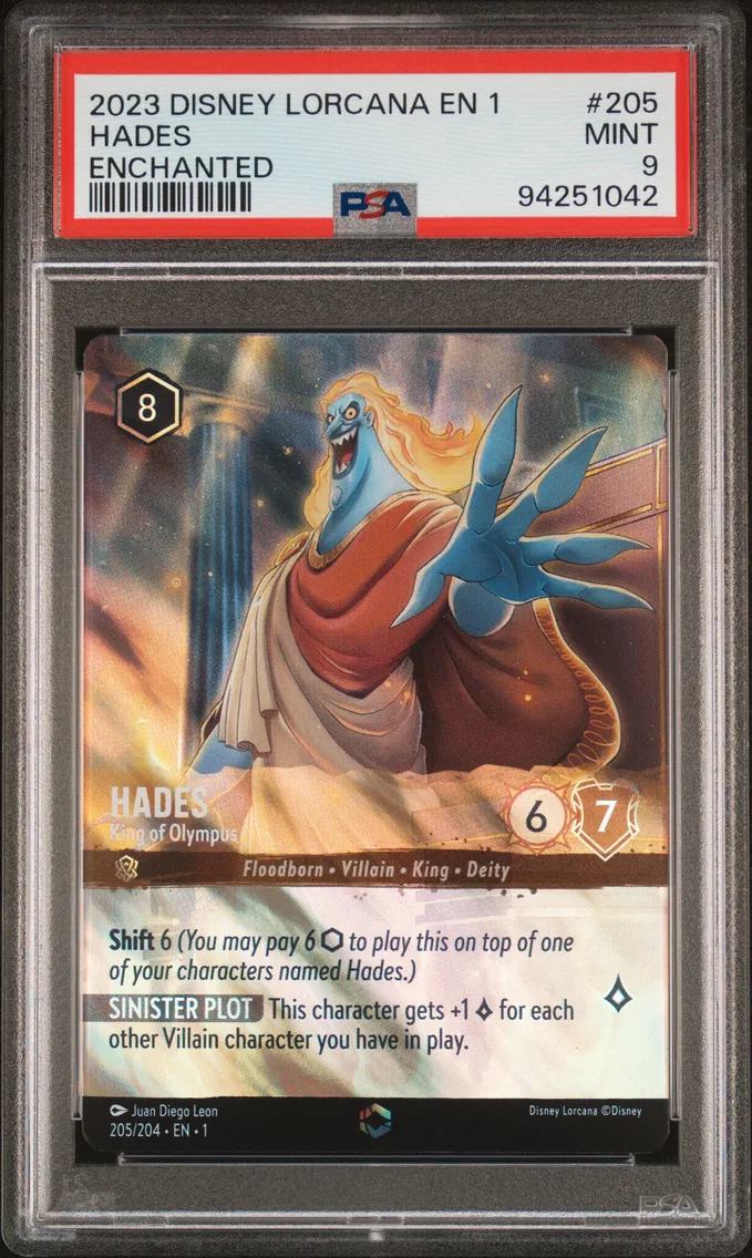 2023 #205 Hades - King of Olympus PSA 9 Disney Lorcana EN 1-the First Chapter