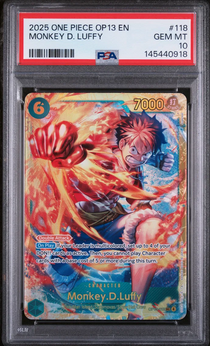 2025 #118 Monkey D. Luffy PSA 10 One Piece OP13-Carrying on His Will