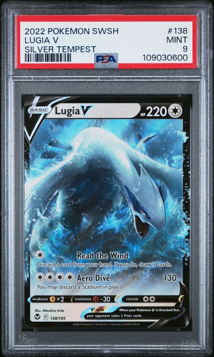 2022 #138 Lugia V PSA 9 Sword & Shield Silver Tempest